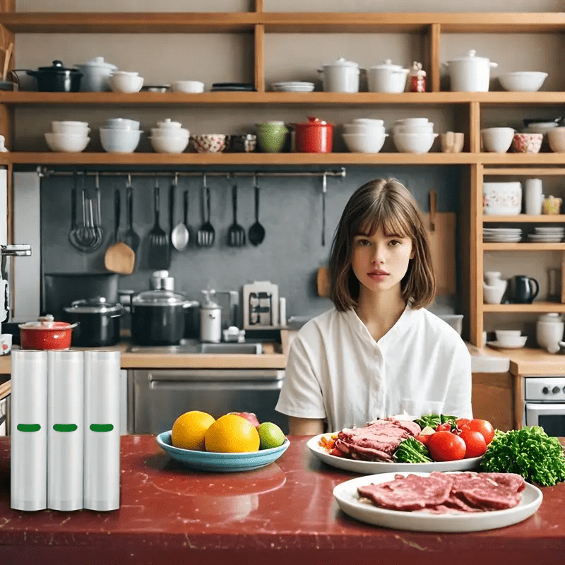 Vacuum Sealer Rolls 5.0m White Food Storage Bags for Sous Vide Meal Prep