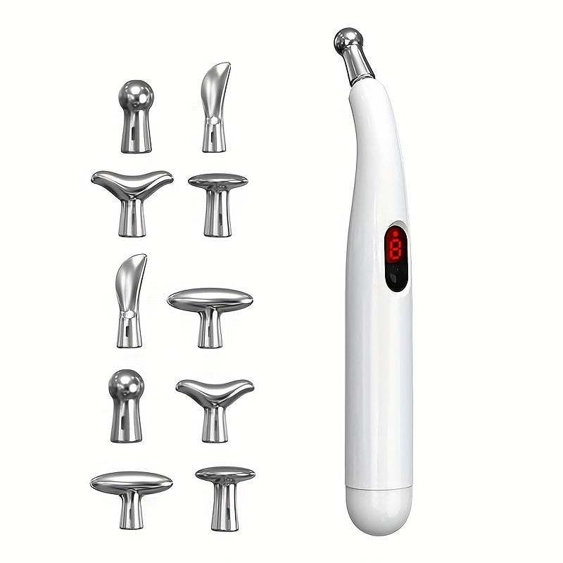 9 ta intensivlik darajasi va orqa, bo'yin va belni yengillashtirish uchun almashtiriladigan boshli quvvatlanadigan massaj qalam. USB quvvatlanishi va 350mAh litiy polimer batareyasi mavjud.