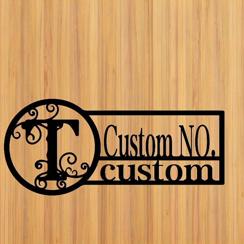 Oq metall misdan yasalgan eshik belgisi, oilaviy nom bilan, ichki va tashqi foydalanish uchun