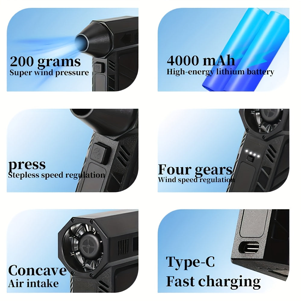 Cordless RV Vacuum Cleaner and Blower 130000 RPM 4-Speed Rechargeable Detachable Kit