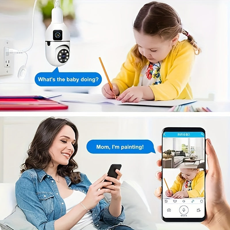 Wireless Security Camera with Dual 1080p HD Cameras Two-Way Audio Motion Detection for Home Office Shop