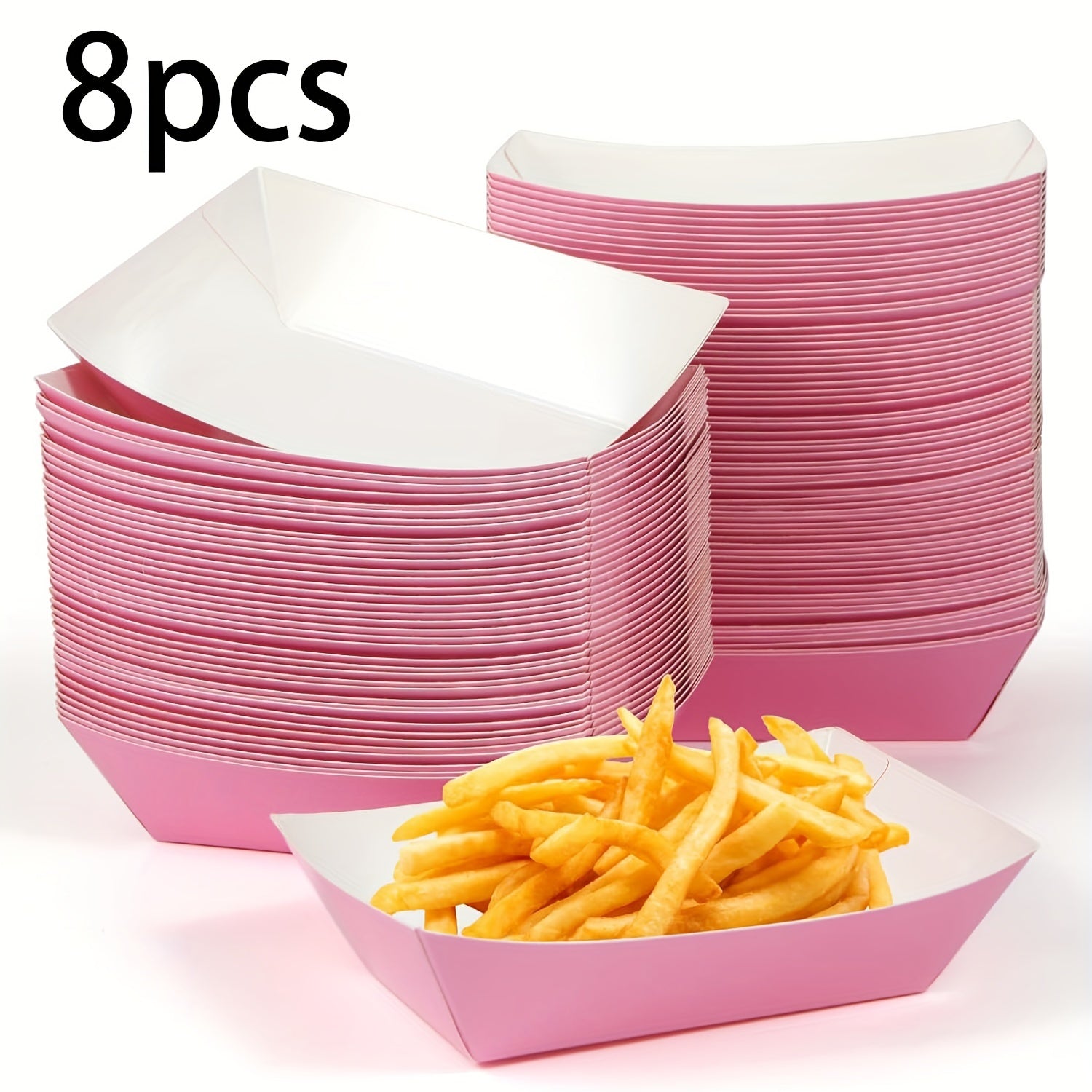 Pink Disposable Hot Dog Trays and Paper Plates Waterproof Oil Resistant for Parties Picnics and Celebrations