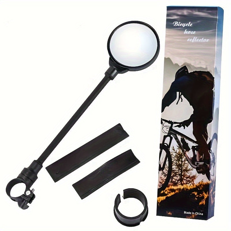 Unisex Stainless Steel Bike Mirror with 360° Flexible Hose Adjustable Side View Cycling Accessory for Ages 14+