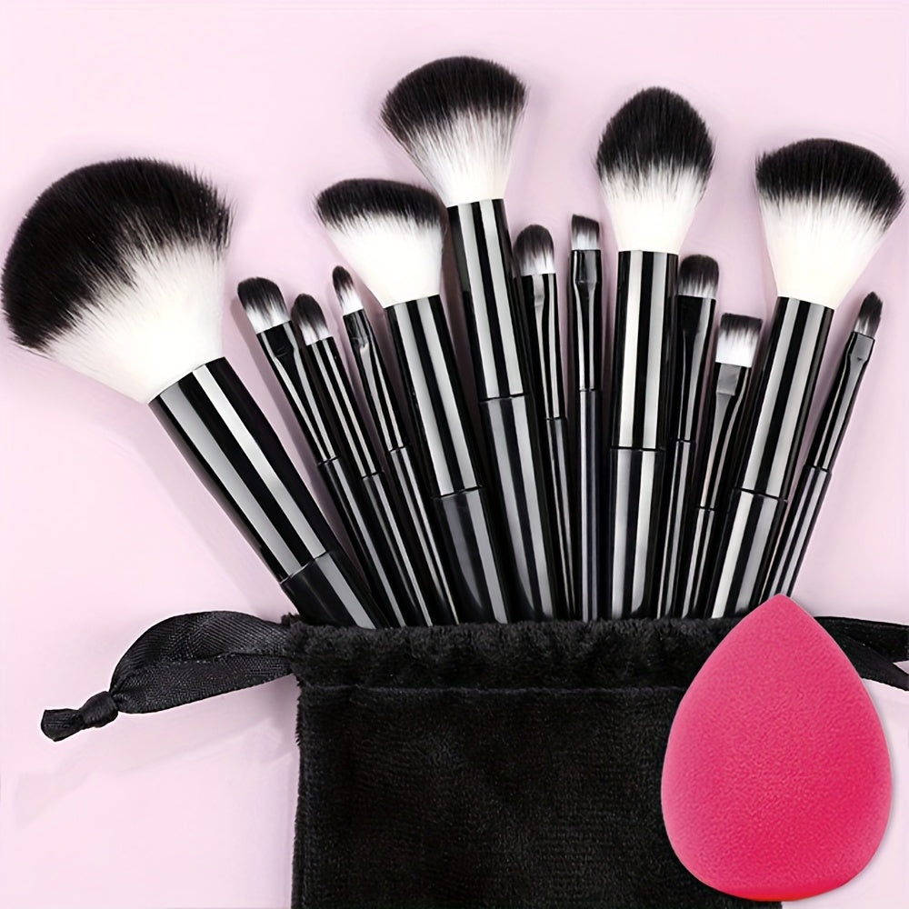 13pcs Makeup Brush Set Nylon Bristles Professional Fluffy for Face Eyeshadow Blush