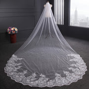 Luxurious Bridal Wedding Veil 4m Sequin Lace Polyester for Marriage Ceremony
