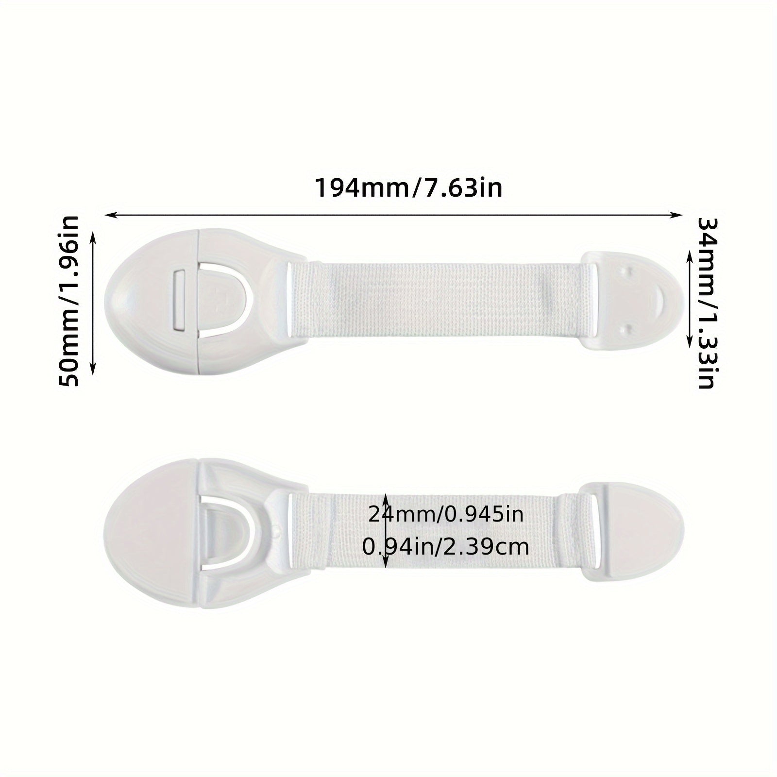 Cierres de seguridad para niños de plástico blanco 20/40 para armarios, cajones, inodoro, nevera