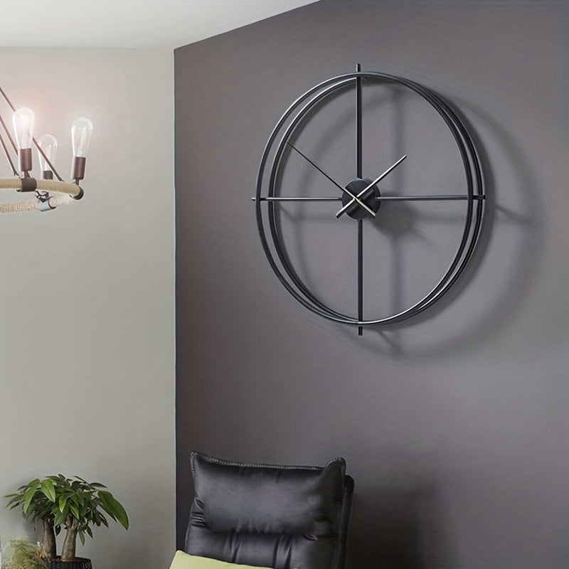 Reloj de pared con anillos dobles, decoración moderna de arte para pared, 12 pulgadas
