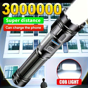 LED Flashlight with COB Work Light 7 Brightness Modes Rechargeable 1200mAh Lithium Battery
