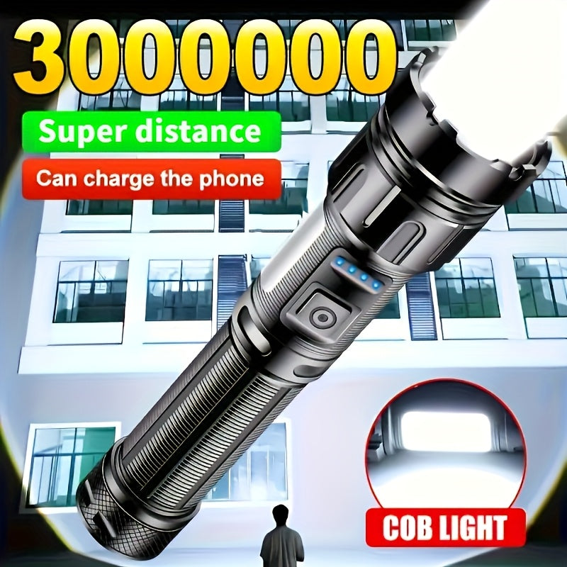 LED Flashlight with COB Work Light 7 Brightness Modes Rechargeable 1200mAh Lithium Battery