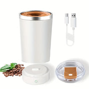 Taza auto-mezcladora de acero inoxidable de 13.5oz recargable con tapa