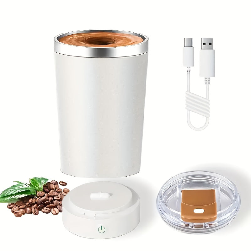 Self-Stirring Mug 13.5oz Stainless Steel Rechargeable Coffee Cup with Lid