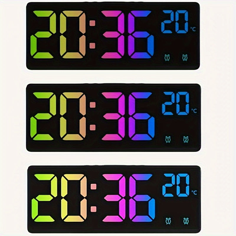 Digital Alarm Clock Voice Control Dual Alarm Night Mode Adjustable Brightness USB Powered