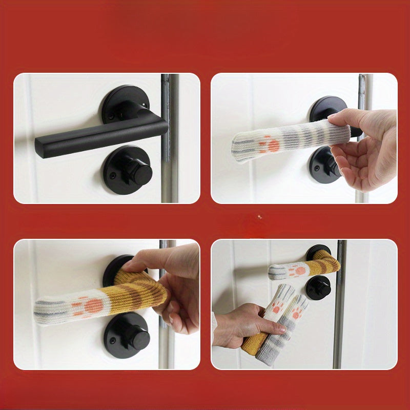 Velvet Door Handle Protector Wall Bumper Guard Anti-Collision Pad Long Knit