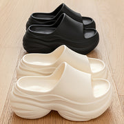 Women's Slip-On Sandals EVA Cushioned Open-Toe Black White Indoor Outdoor