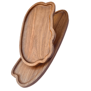 Acacia Wood Serving Tray Irregular Shape with Smooth Polished Surface for Cheese Bread Fruits Vegetables