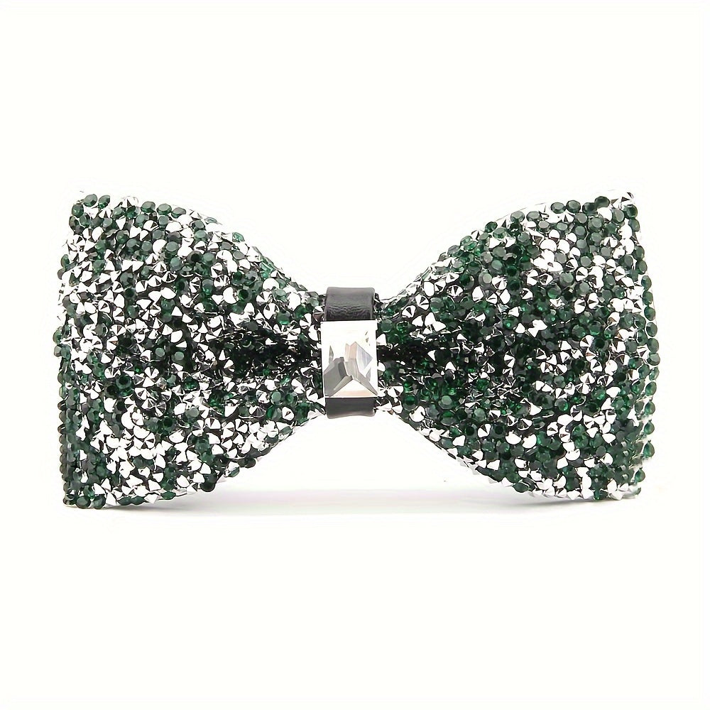Men's Bow Tie with Faux Diamond Knot for Weddings and Formal Events