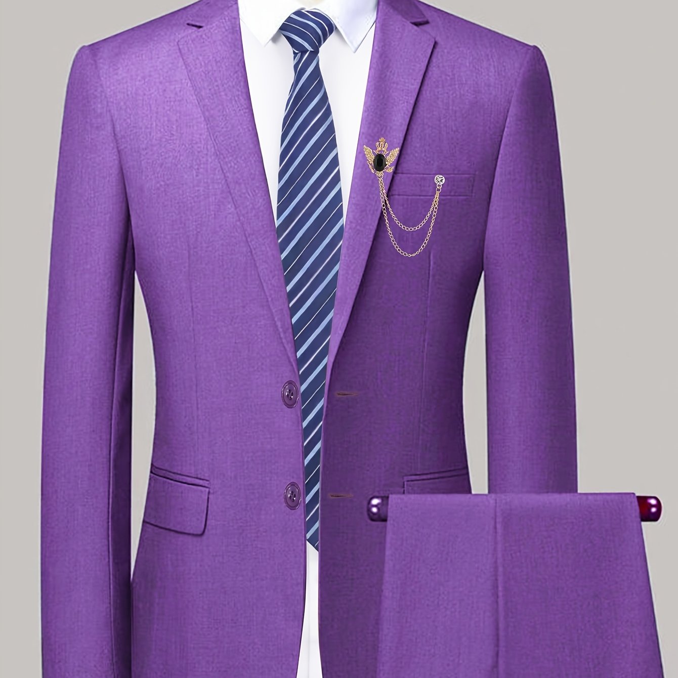 Корейский свадебный костюм, комплект из двух предметов, однотонный, полиэстер, вискоза, классический крой, весна-осень