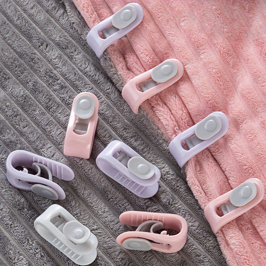 Set of 6 Bed Sheet Clips with Quilt, Blanket, and Anti-Run Fixing Devices