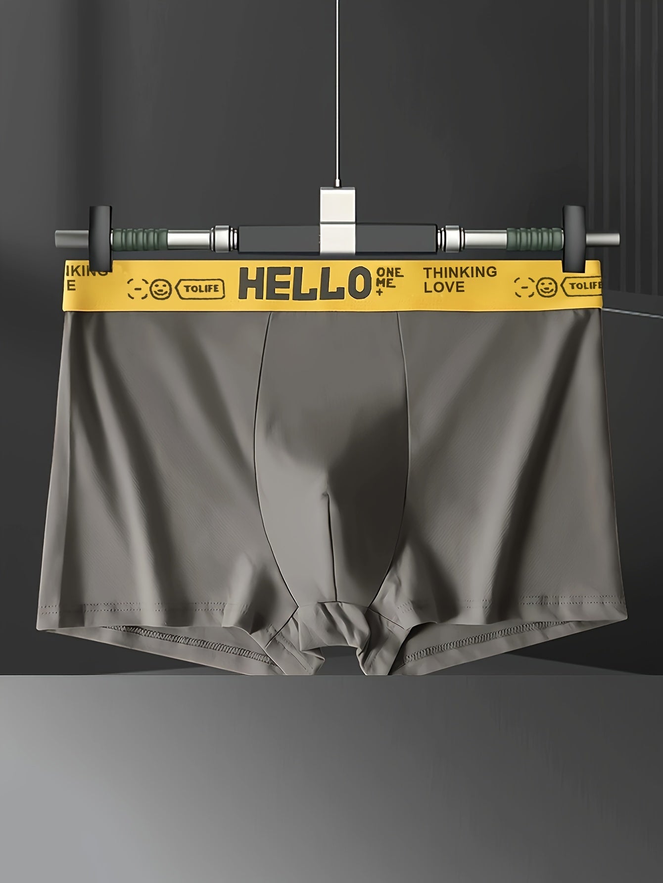 Men's Boxer Briefs Polyester Spandex Mid-Waist Solid Breathable Knit 4-Pack