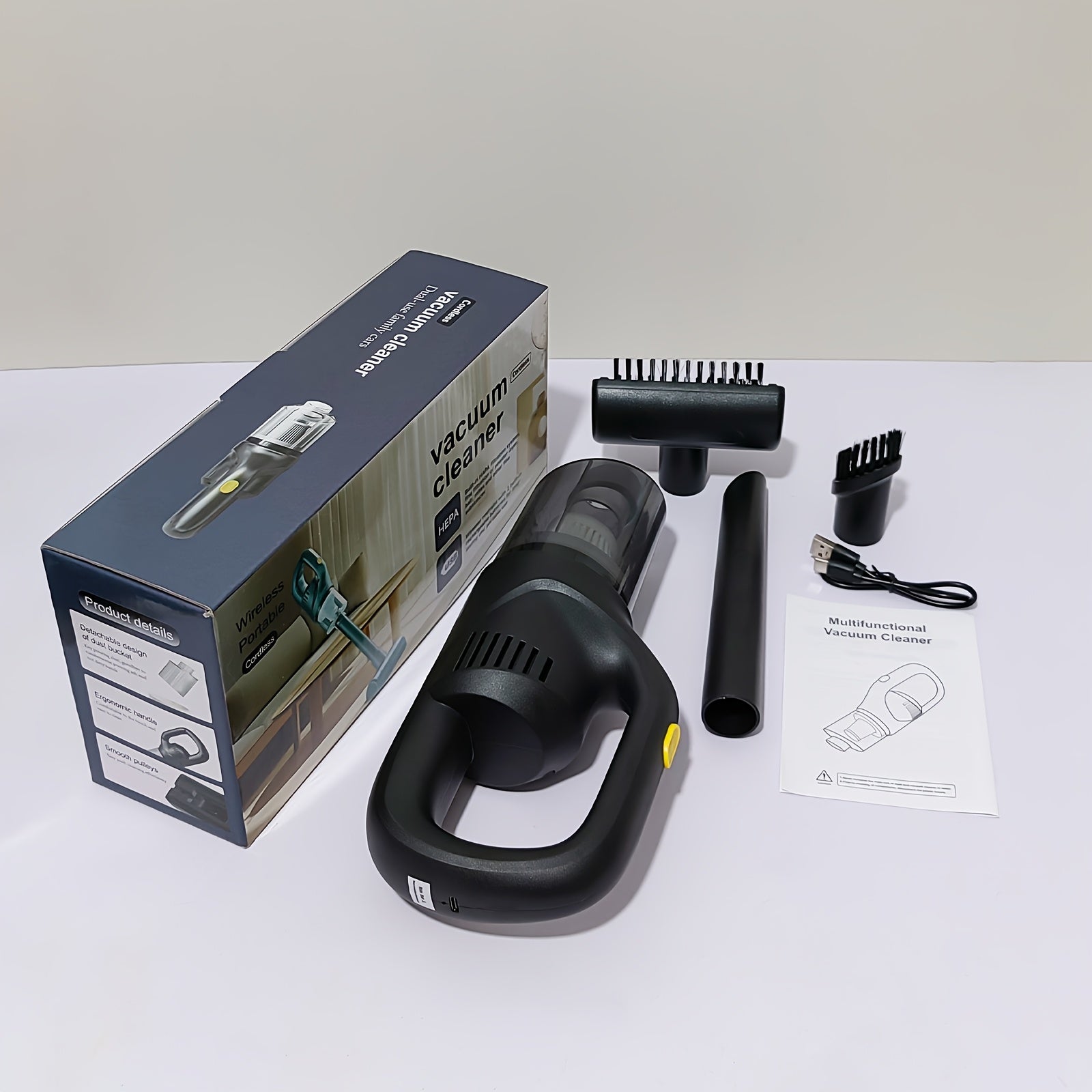 Wireless Handheld Vacuum Cleaner with Cyclone Suction for Car Office Home