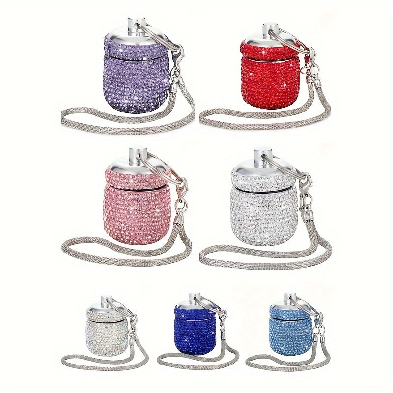 Portable Golden Pill Box Water Drill Keychain Travel Waterproof Storage