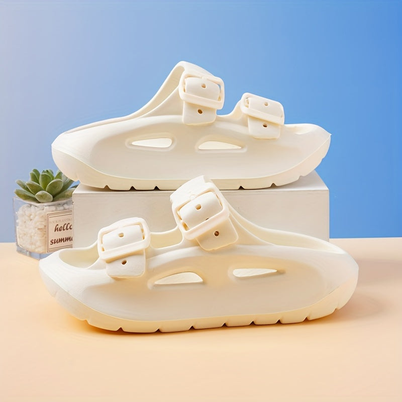 Boys' Kids Casual Solid Color Open Toe Slippers Lightweight Non-slip Indoor for Home Bathroom Spring Summer