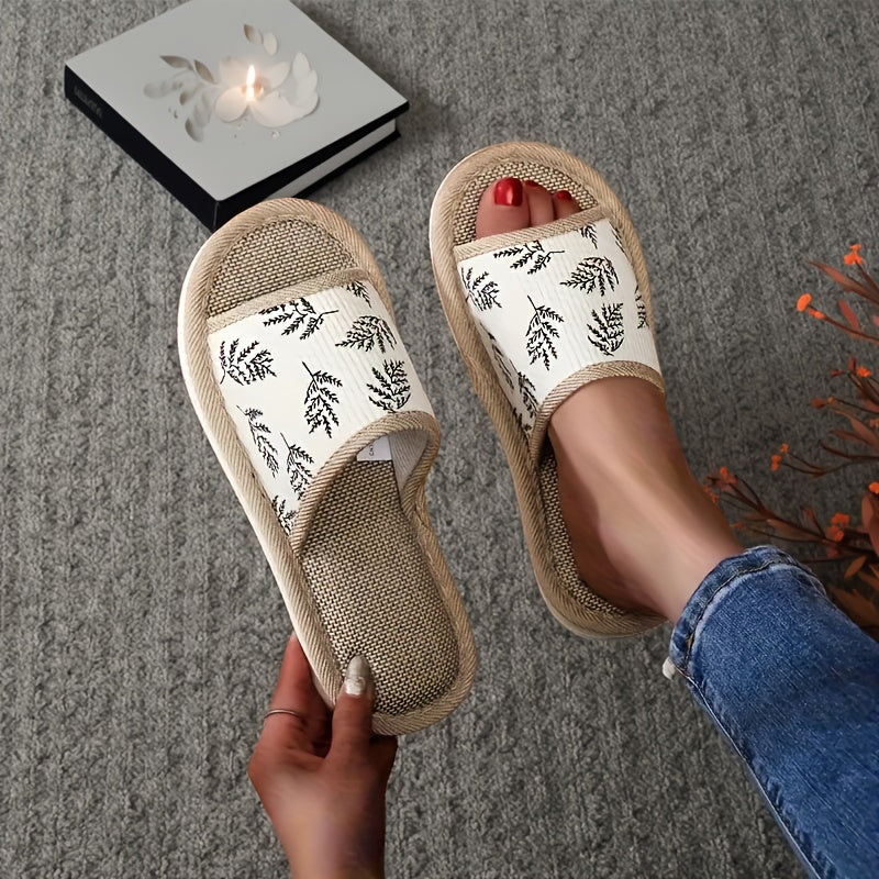 Uniseks linenli slip-on shippaklar EVA taglik bilan ichki va tashqi foydalanish uchun qulay poyabzal