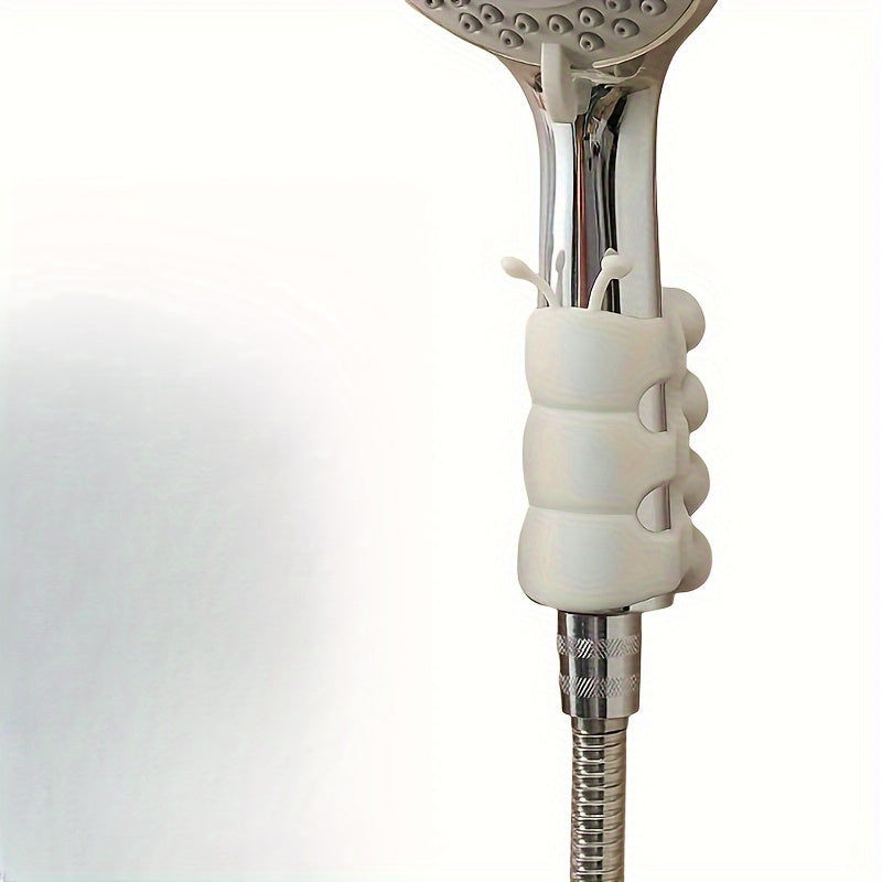 Soporte de cabezal de ducha de silicona, soporte de pared con ventosa, sin taladro, gris, 8.79x4.29 cm