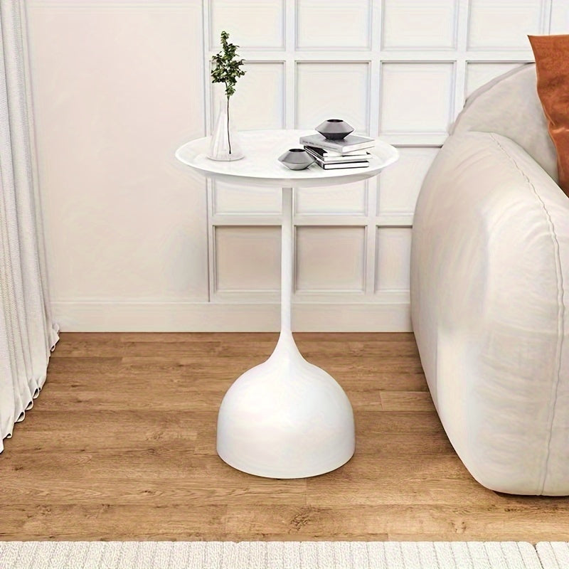 Mesa de café mini de hierro metálico, mesa redonda para sofá, mesa auxiliar, almacenamiento junto a la cama, estilo vintage