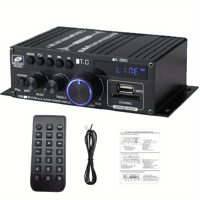 800W 2 Channel Mini HiFi Power Amplifier for Home and Car Stereo FM Radio