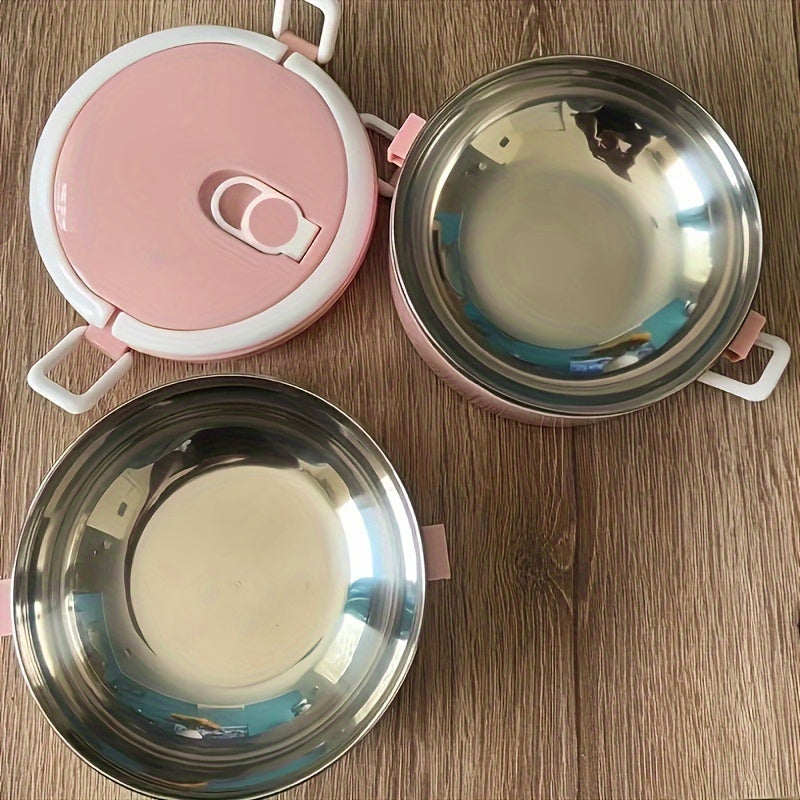 Insulated Stainless Steel 2-Tier Lunch Box Leak-Proof Food Container for Office School Camping