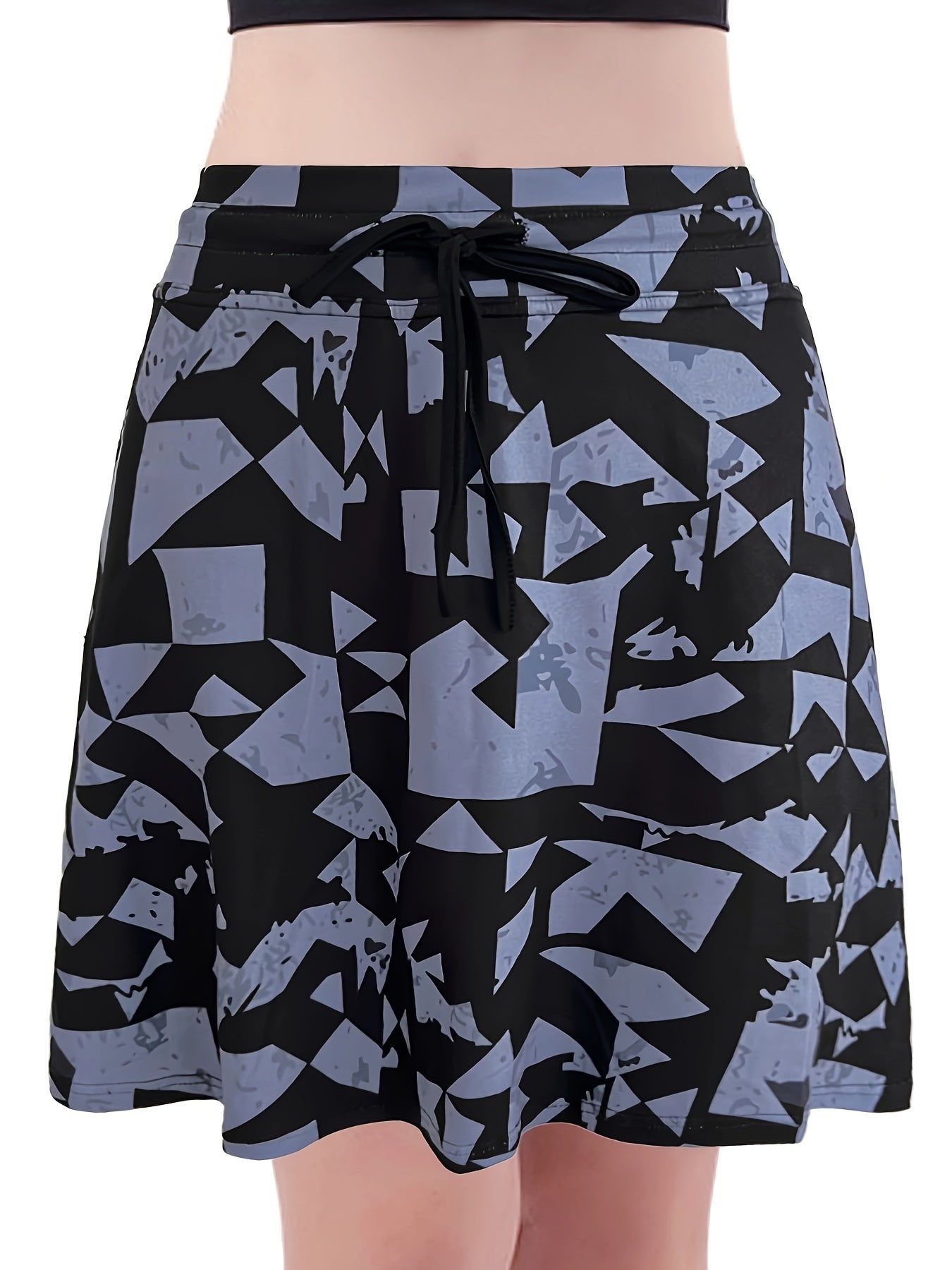 Women's Stretchy Polyester Spandex A-Line Skort with Unique Print