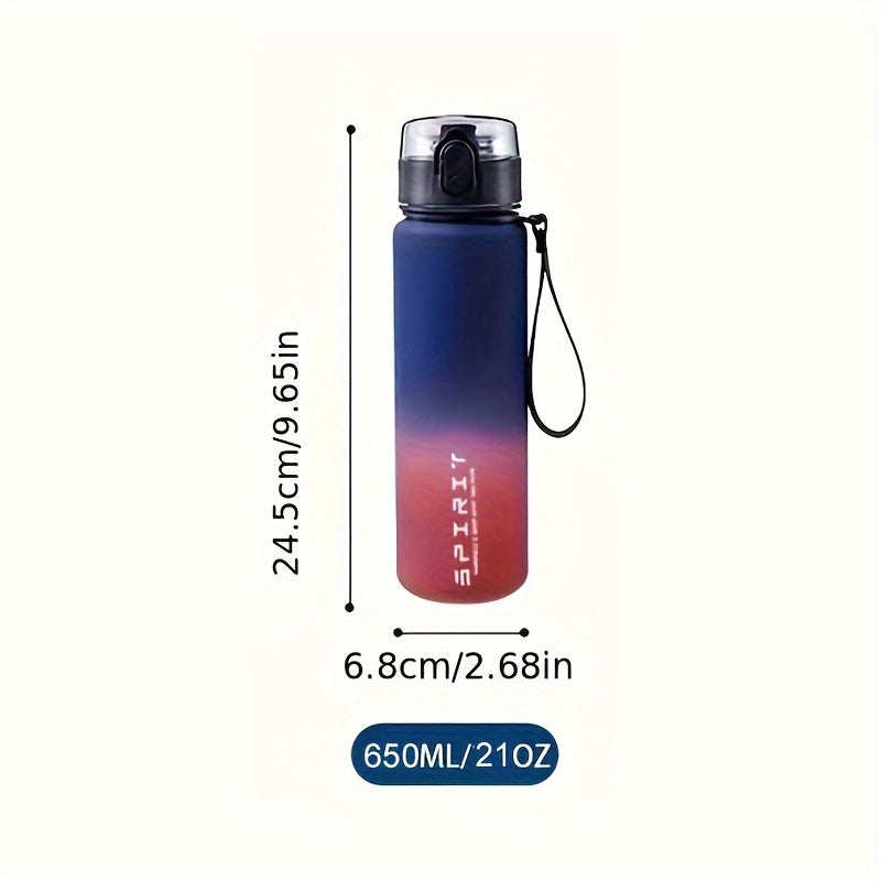 650ml Portable Water Bottle Leakproof Gradient Plastic for Outdoor Travel