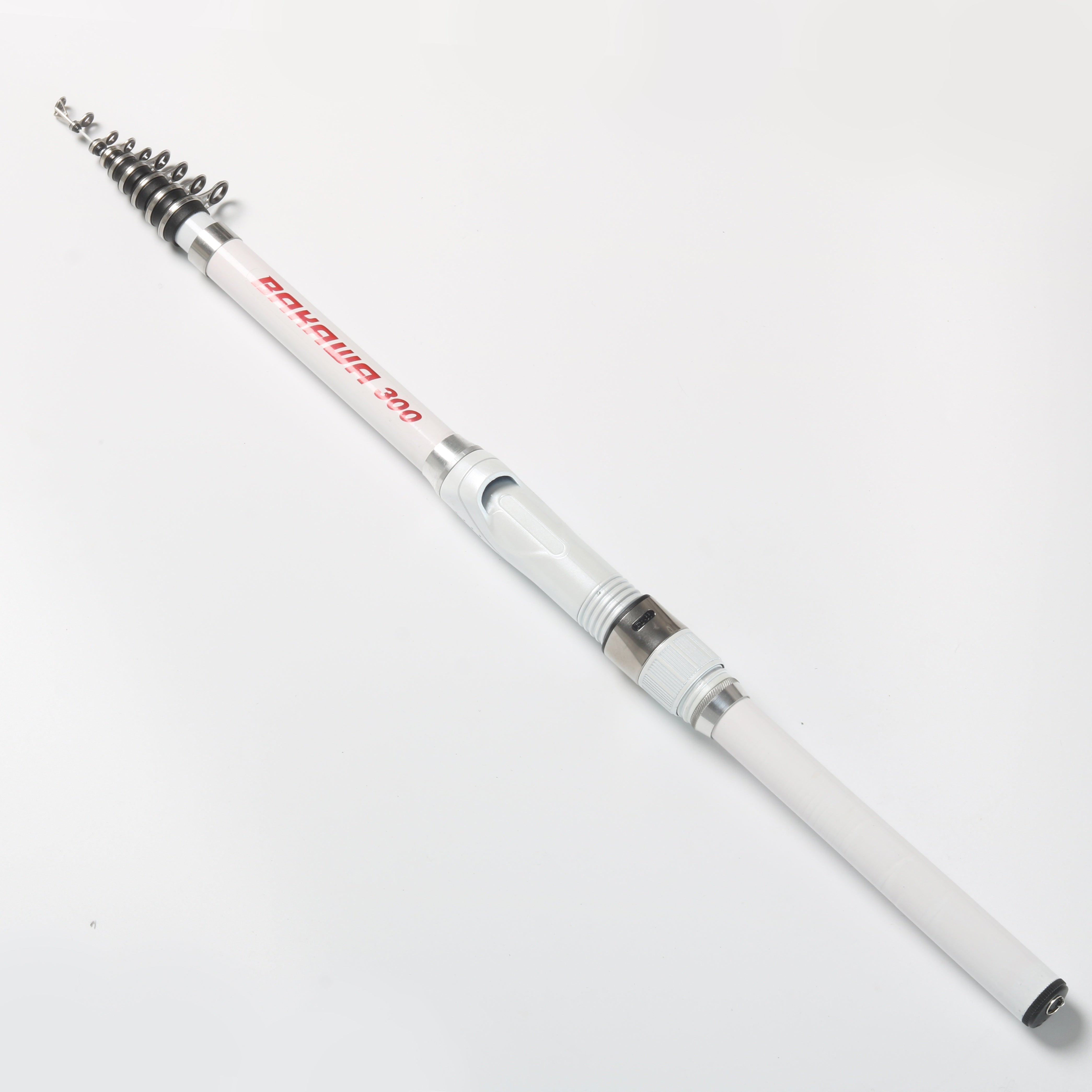 Telescopic Fishing Rod 3M Ultra Light Fiberglass Spinning Carp Feeder Adult White