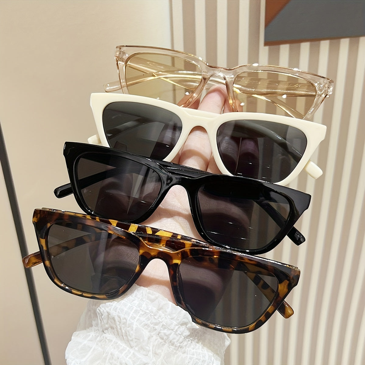 Fashion Glasses Small Square Frames Transparent Leopard Print Unisex Eyeglasses