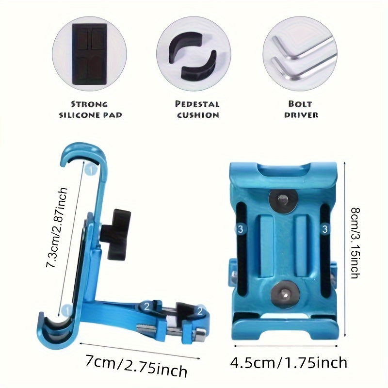 Bike Phone Mount Aluminum Alloy Adjustable Handlebar Holder for GPS Smartphone