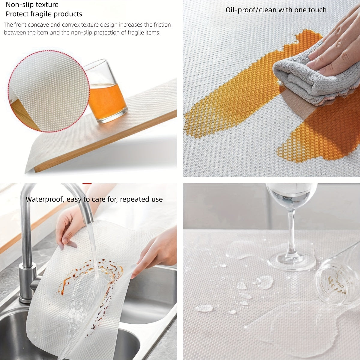 Waterproof EVA Cabinet Drawer Mat Easy to Clean Cut-to-Fit Kitchen Protection Oil Stain Resistant Durable
