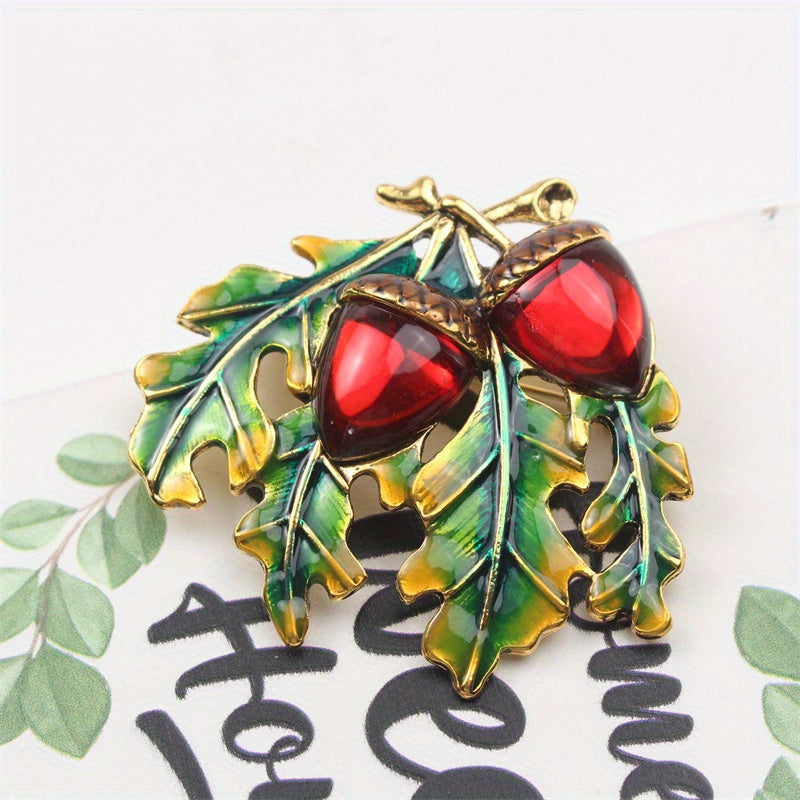 Hazelnut Jelly Nut Brooch Enamel Pin Corsage for Women Elegant Sweater Coat Accessory