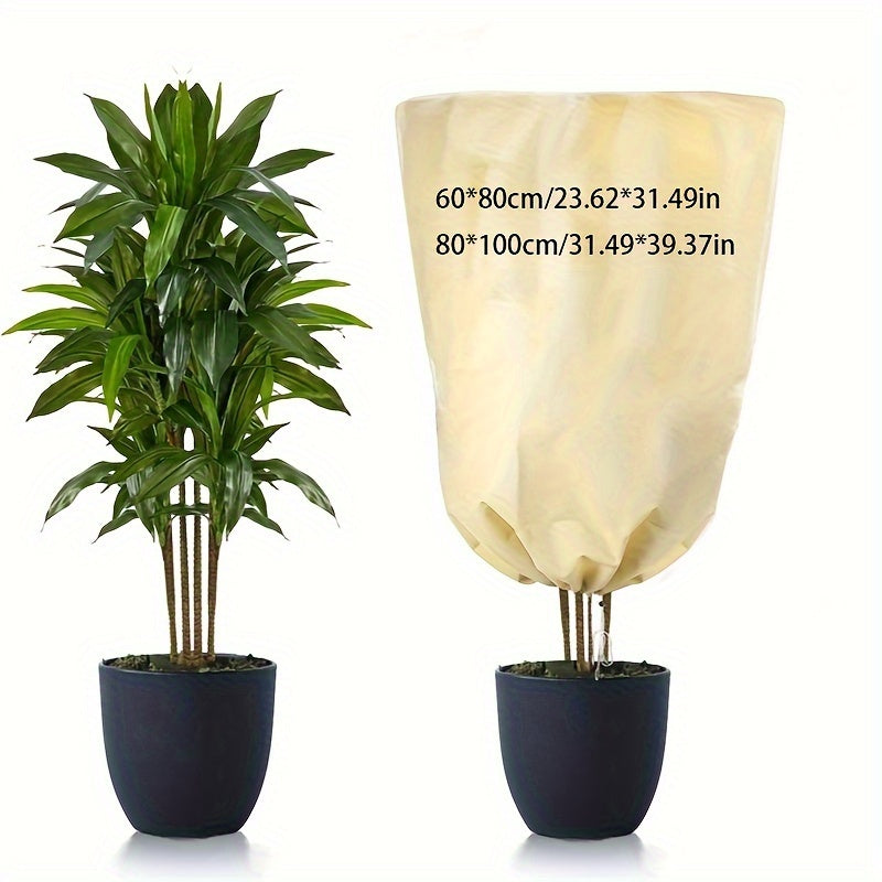 Green Plant Freeze Protection Cover with Zipper and Drawstring for Frost and Pest Safeguard