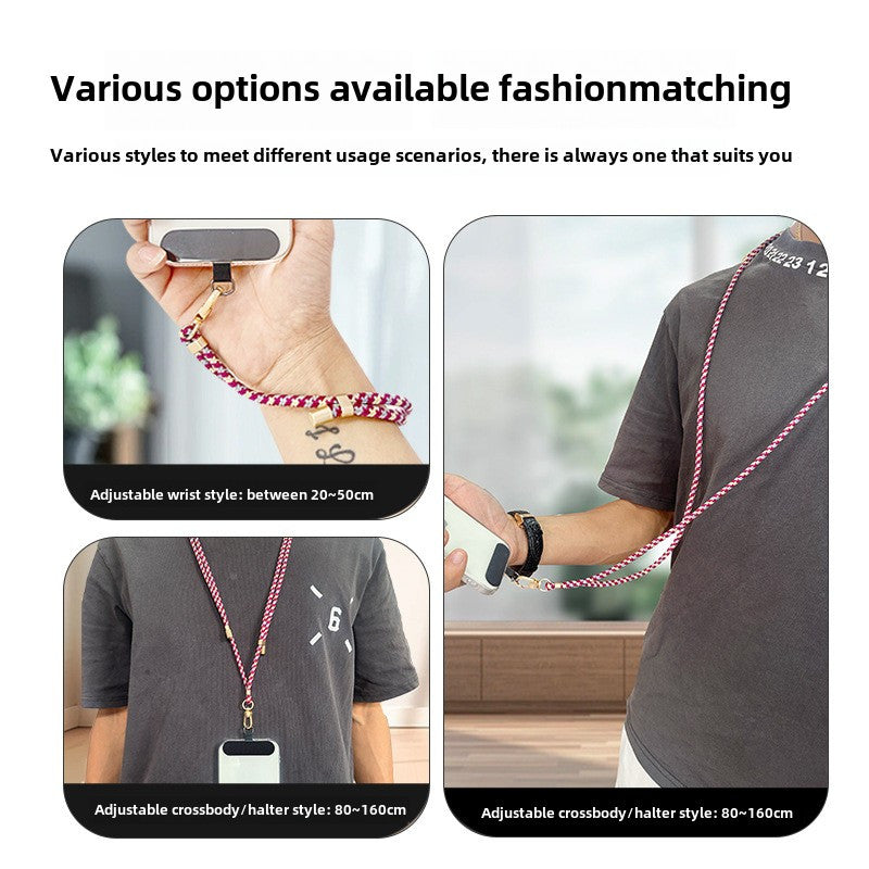 2025 New Year Phone Lanyard and Wrist Strap Set Polyester Anti-Lost Accessories for Valentine's Day and Daily Use