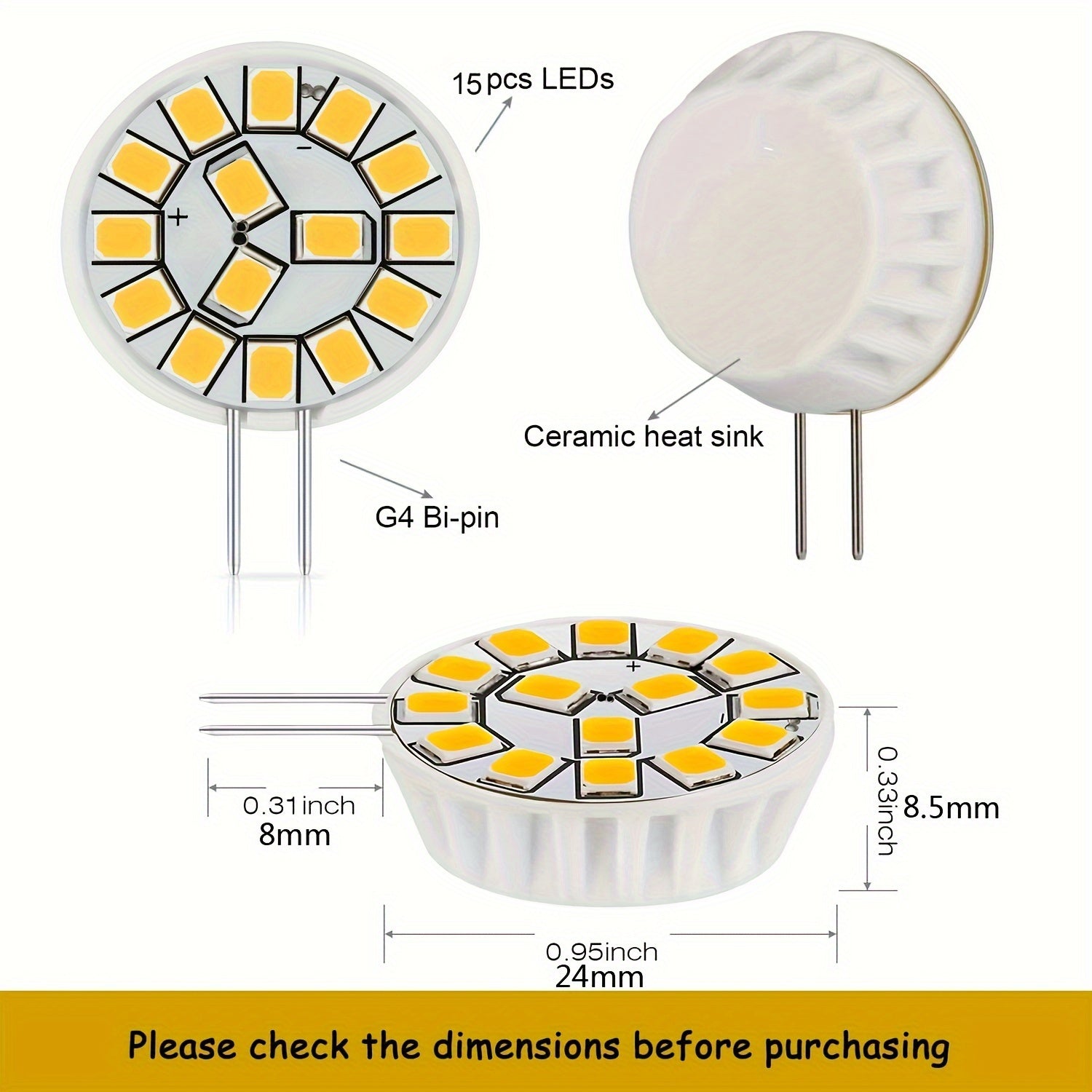 G4 LED lampochka 2W, 120° nur burchagi, 12V AC/DC, 200LM, tebranishsiz, landshaft/oshxona/post/joylashtirilgan yoritish o'rnini bosuvchi, iliq/tabiiy/sovuq oq (4 dona/8 dona)