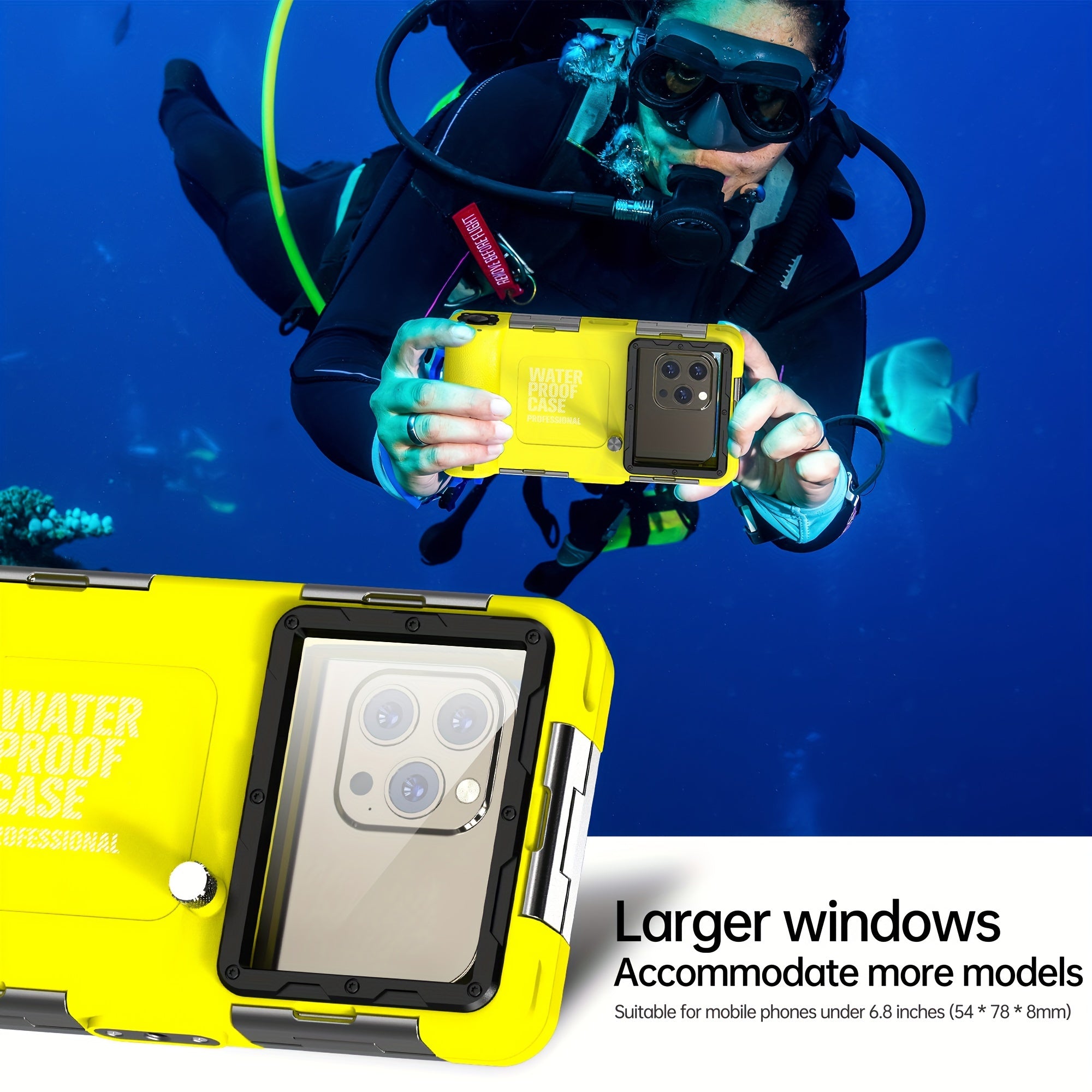 Waterproof Phone Case for Underwater Photography Diving Up to 15m 50ft Durable with Lanyard