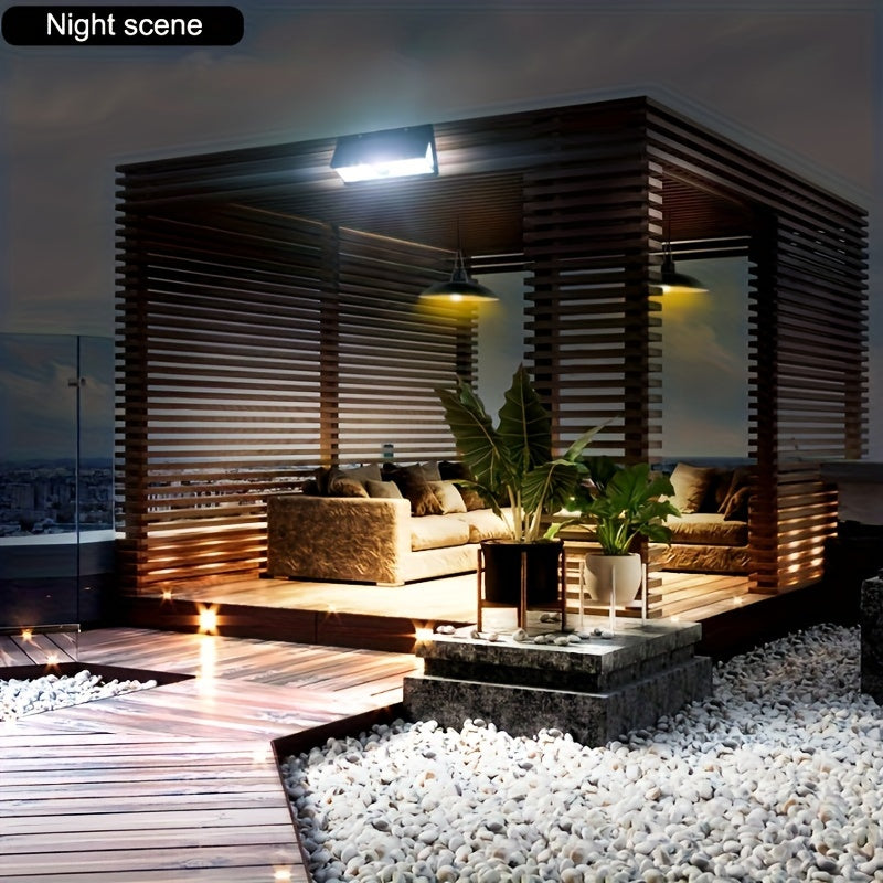 Solar Wall Light with 190 LED Motion Sensor Outdoor Security Lighting for Garden Fence Driveway