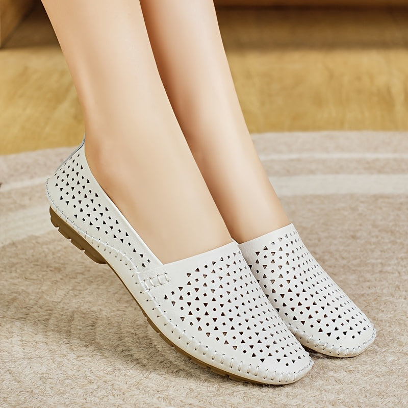 Women’s Lightweight Hollow-Out Flats Slip-On Oxford Shoes Cushioned Comfort