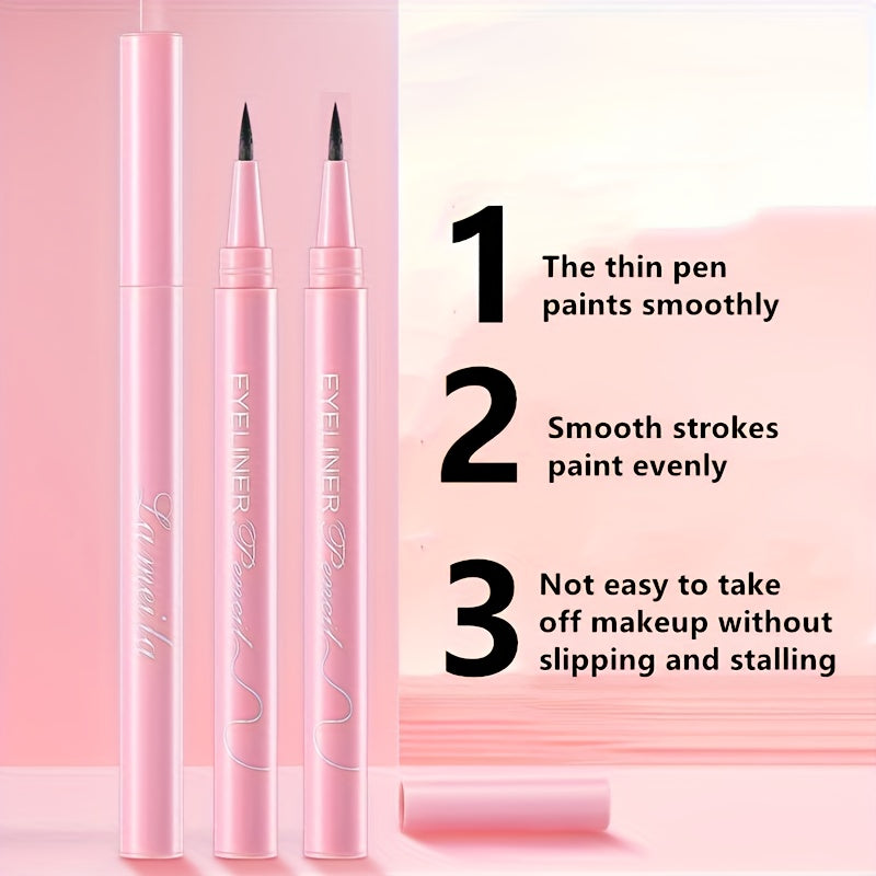 Women's Black Waterproof Liquid Eyeliner Pen Smudge-Proof Long-Lasting