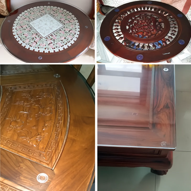 Non-Slip Glass Table Mats Set of 12 Transparent PVC Rubber Silicone Grips