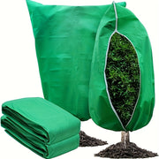 Green Plant Freeze Protection Cover with Zipper and Drawstring for Frost and Pest Safeguard
