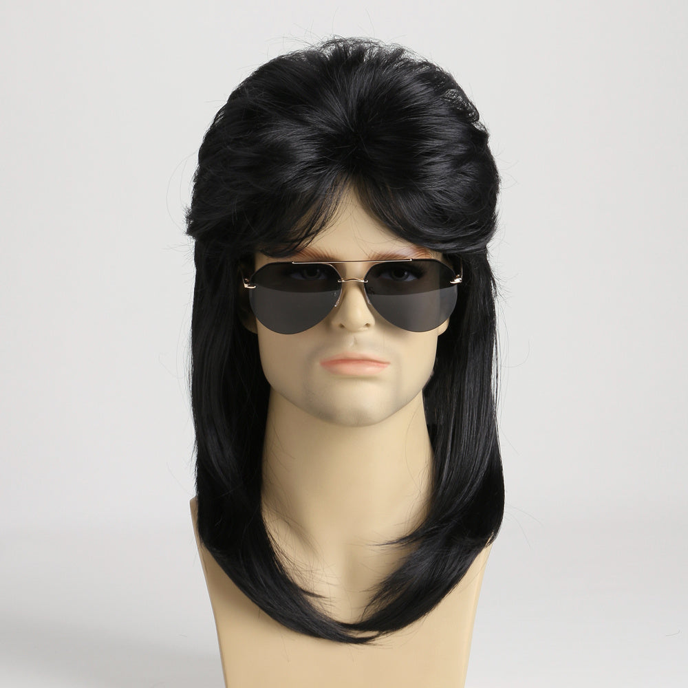 Long Curly Rock and Roll Wig with Golden Highlights for 80s Halloween Costume