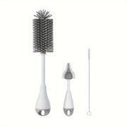 Set of 3 Silicone Baby Bottle Brushes with Pacifier and Straw Cleaning Tools