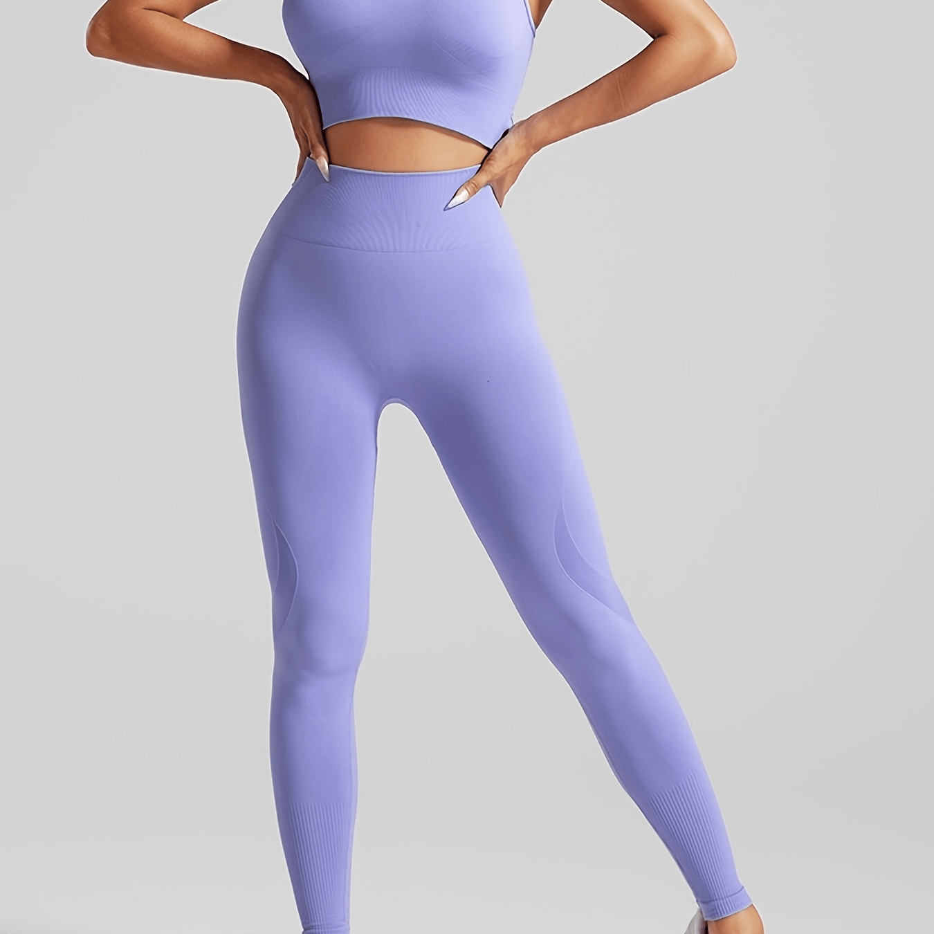 High-Waist Yoga Set with Shockproof Sports Bra and Quick-Dry Leggings Nylon Spandex Non-Transparent